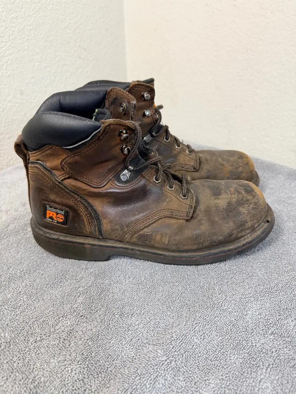 Timberland PRO Pit Boss Steel Toe Men 10.5M Broken In Rugged Work Boots